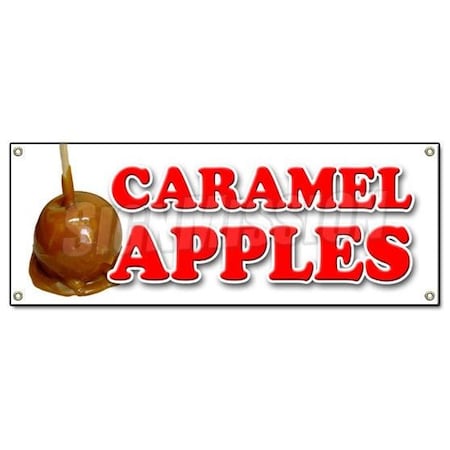 Signmission CARAMEL APPLES BANNER SIGN candy apple cart signs fresh candy fruit produce B-Caramel Apples